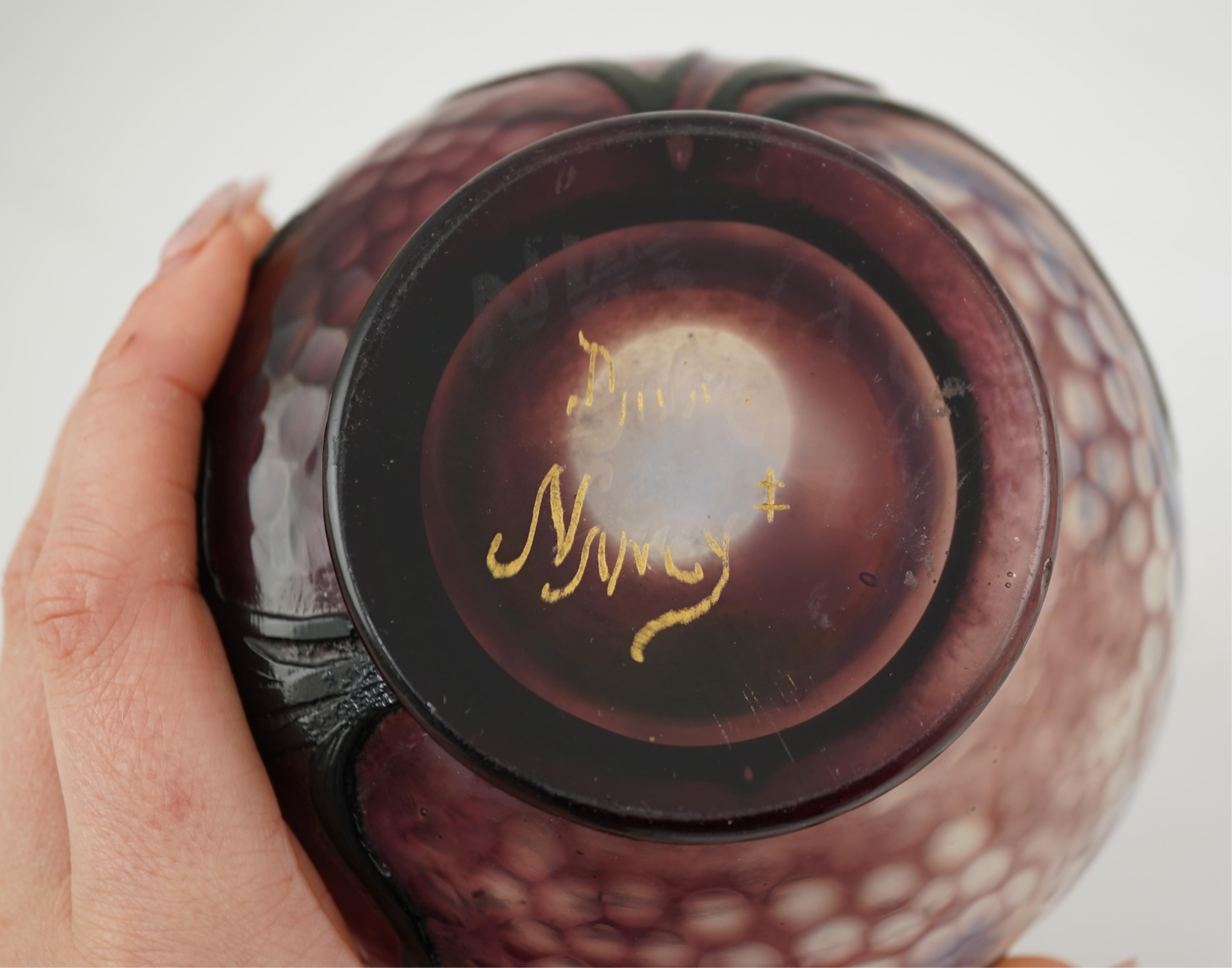 A small Daum Freres cameo glass vase